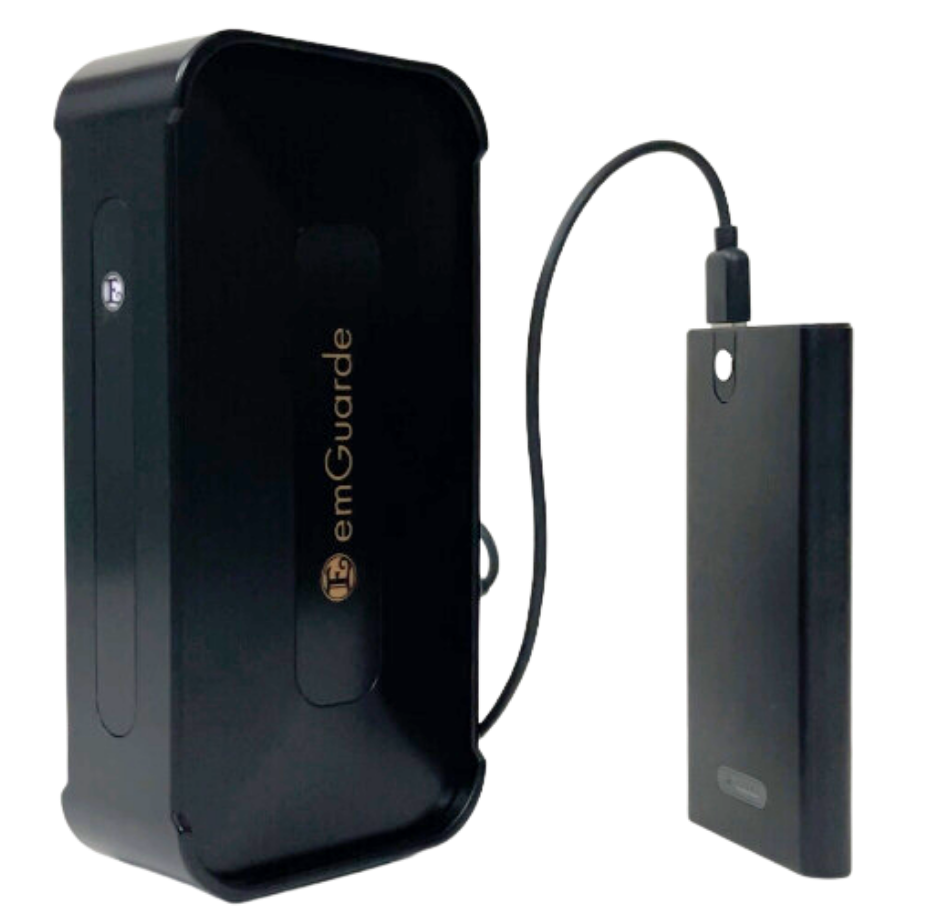 emGuarde connected to a Portable Charger